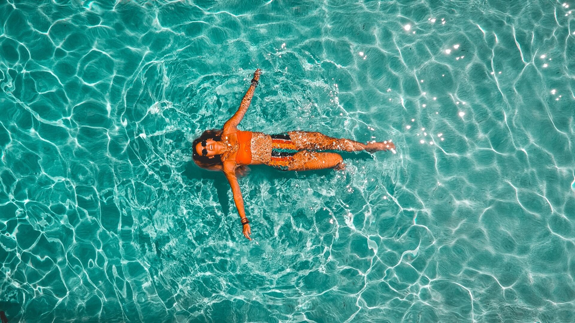 woman floating in water